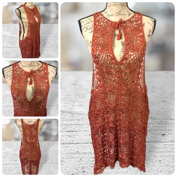 Minkpink Evelyn Crochet Cover Up NWT Beach Sarong Size XS - Picture 2 of 8